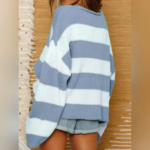 Steel & Snow Striped Crew Sweater - Picture 3 of 4